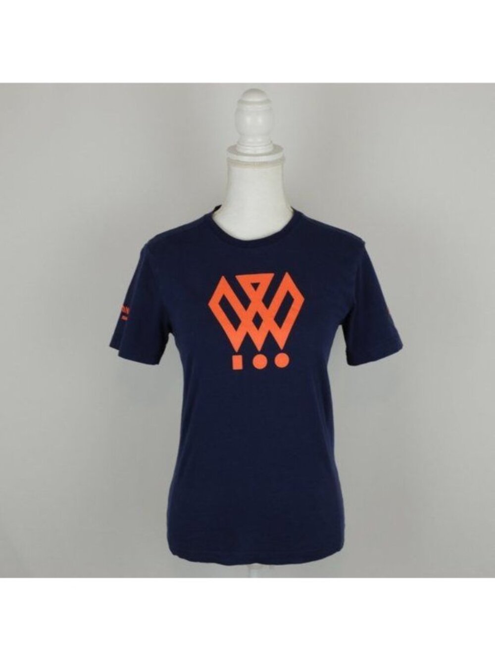 Rapha Women's 100 Women's XS Blue Orange Crewneck Casual Knit Short Sleeve Tee